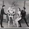 Cyril Ritchard, Janice Rule, and unidentified actors in the stage production The Happiest Girl in the World