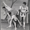 Unidentified dancer, Janice Rule, and Cyril Ritchard in the stage production The Happiest Girl in the World