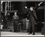 Neville Brand [left], Philip Bosco [right] and unidentified others in the stage production Night Life