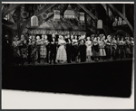 Jerry Antes [center], Sandra Deel, Dennis Day, June Allyson [right of center] and Judy Canova [right of center] during curtain call for the touring stage production of the 1971 Broadway revival of No, No, Nanette
