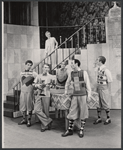 Evelyn Keyes [on stairs] and unidentified others in the touring production of the 1971 Broadway revival of No, No, Nanette