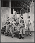 Evelyn Keyes [on stairs] and unidentified others in the touring stage production of the 1971 Broadway revival of No, No, Nanette