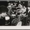 Ronnie Thompson [drums], Ron O'Neal [bar] and unidentified others in the stage production No Place to be Somebody