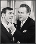 Norman Wisdom and Rex Garner in the stage production Not Now, Darling