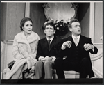 Roni Dengel, Norman Wisdom and Rex Garner in the stage production Not Now, Darling