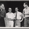 Nathaniel Frey, Sidney Armus, John Fiedler, Paul Dooley and Walter Matthau in the stage production The Odd Couple
