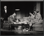 Art Carney, Walter Matthau, Carole Shelley and Monica Evans in the stage production The Odd Couple