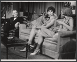 Art Carney, Monica Evans, and Carole Shelley in the stage production The Odd Couple.