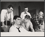 Rik Colitti, Richard Benjamin, Dan Dailey, Harry Eno and Peter Boyle in the touring stage production The Odd Couple