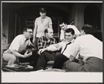 Harry Eno, Dan Dailey, Peter Boyle, Rik Colitti, Richard Benjamin and William Pierson in the touring stage production The Odd Couple