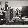 Jerome Robbins [right] and unidentified on the set of the stage production The Office