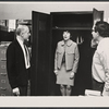 Director Jerome Robbins, playwright Maria Irene Fornes, and an unidentified man on the set of the stage production The Office