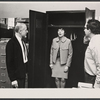 Jerome Robbins, playwright Maria Irene Fornes and unidentified on the set of the stage production The Office