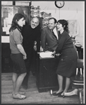 Elaine May, Jerome Robbins, Jack Weston and playwright Maria Irene Fornes in rehearsal for the stage production The Office