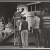 Tony Randall [center] and unidentified others in the stage production Oh Captain!