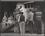 Tony Randall [center] and unidentified others in the stage production Oh Captain!