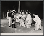 Lester Rawlins [left] and unidentified others in the stage production The Old Glory