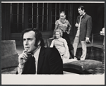 Playwright Harold Pinter, Mary Ure, Rosemary Harris and Robert Shaw in publicity photo for the stage production Old Times