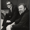 Playwright Harold Pinter and Peter Hall in publicity pose for the stage production Old Times