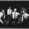 Louis Jourdan [back], Titos Vandis [center] and unidentified others in the stage production One a Clear Day You Can See Forever