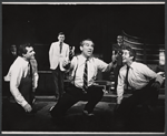 Louis Jourdan [back], Titos Vandis [center] and unidentified others in the stage production One a Clear Day You Can See Forever