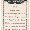 Zelia Raye.