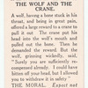 The wolf  and the crane.
