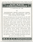 Incendiary bomb cooling down (Preliminary fire extinguishing with jet from stirrup hand pump).