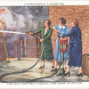 Two-men portable manual fire-pump in action.