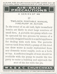 Two-men portable manual fire-pump in action.