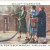 Two-men portable manual fire-pump in action.