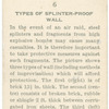 Types of splinter-proof wall.