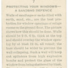 Protecting your windows - a sandbag defence.