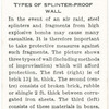 Types of splinter-proof wall.