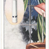 Incendiary bomb and its effect. (Fire started in room).