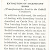 Extinction of incendiary bomb. (Trasferring the bomb to the Redhill container).