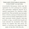 Two-men portable manual fire-pump in action.