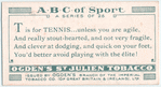 T is for TENNIS ... unless you are agile, ..