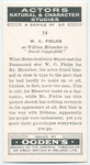 W. C. Fields.