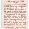 The lion and the mouse.