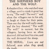 The shepherd boy and the wolf.