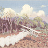Spraying locust swarm.