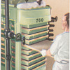 Plastic in hydraulic press.