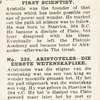 Aristotle - the first scientist.