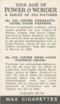 Lister congratulates Louis Pasteur.