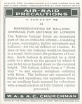 Representation of balloon barrage for defence of London.