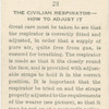 The civilian respirator - how to adjust it.