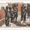 Decontamination workers in training.
