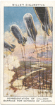 Representation of balloon barrage for defence of London.