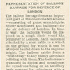 Representation of balloon barrage for defence of London.